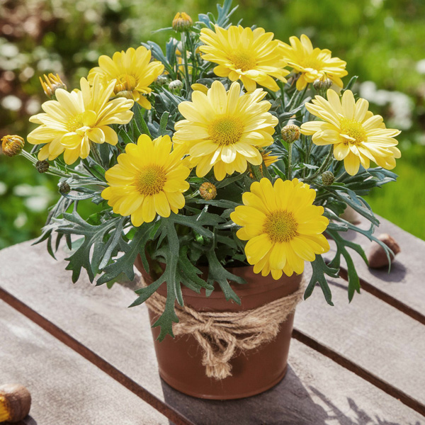 Argyranthemum Aramis Golden Yellow Bunch Of Blooms Argyranthemum Aramis Golden Yellow Bunch Of Blooms
